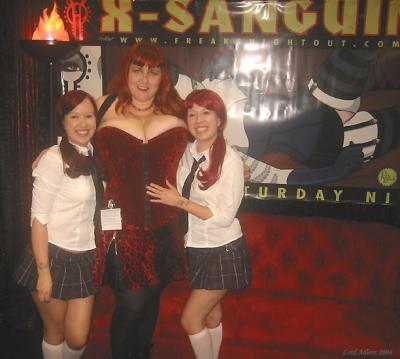Rachel, Joey & Kristin at the X-Sanguin booth at the Con