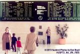 1973 - National Airlines Sundrome terminal Flight Information Display System at JFK aviation airline stock photo