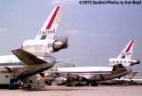 1973 - United Airlines DC10-10s N1806U and N1817U aviation airlines photo
