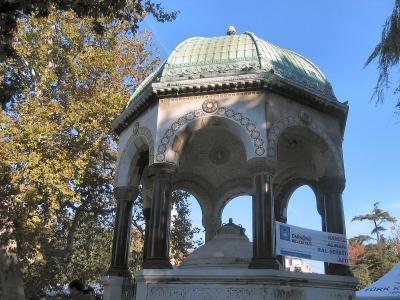 The most recent work in the Hippodrome Square.  Kaiser Wilhelm was so impressed 
by the hospitality in Istanbul that he had this built and sent to Istanbul by train.