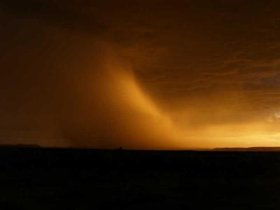 South Africa : Rain storm at sundown