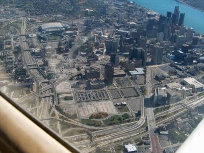 Downtown Detroit from the air