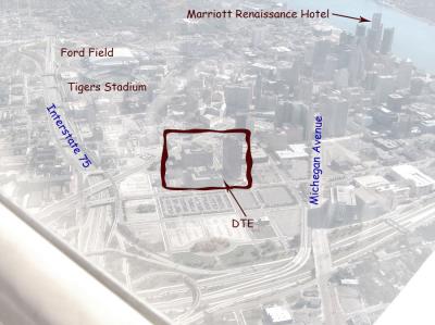 Downtown Detroit from the air