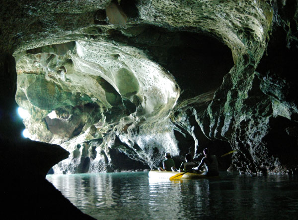 Sea cave by kayak, Ko Phanak, Phang Nga Bay