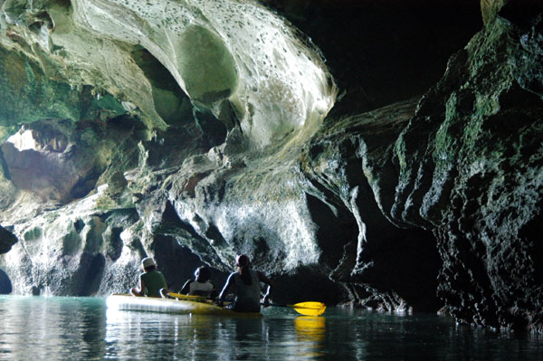 Sea cave by kayak, Ko Phanak, Phang Nga Bay