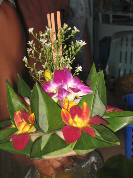 Floating flower offering