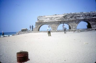 Ancient Roman Aqueduct Near Caesarea on the Mediterranean Sea