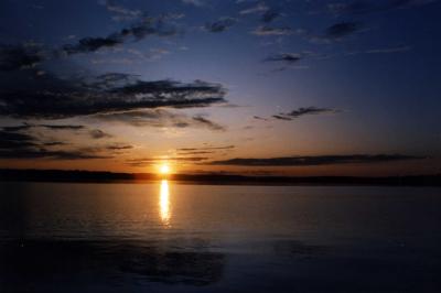 Sunset on Lake Kabekona, 1993