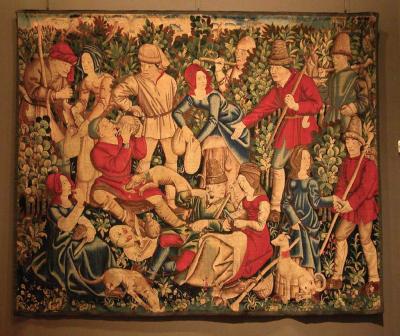 Tapestry: lunch during the hunt