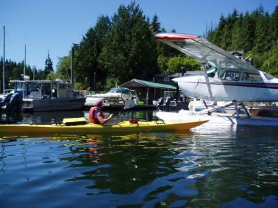 kayak and float plane near bamfield