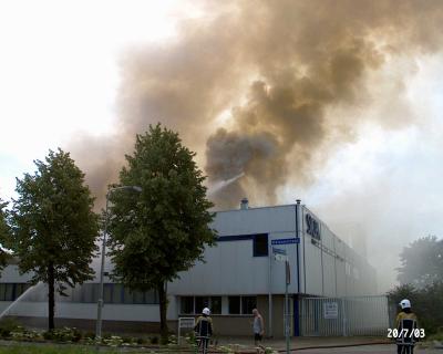 Grote brand bij Sicpa Sinclair 20 juli 2003