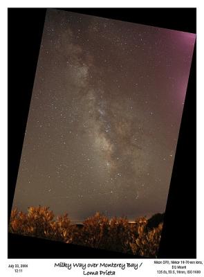 The Milky Way over the Monterey Bay