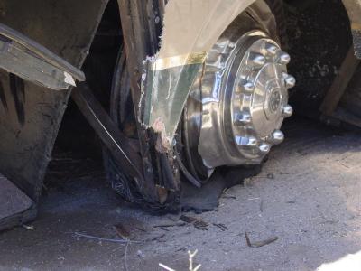 LF Wheel and shredded tire