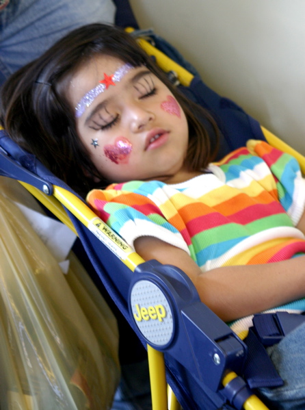 Sleeping Girl On Trolley