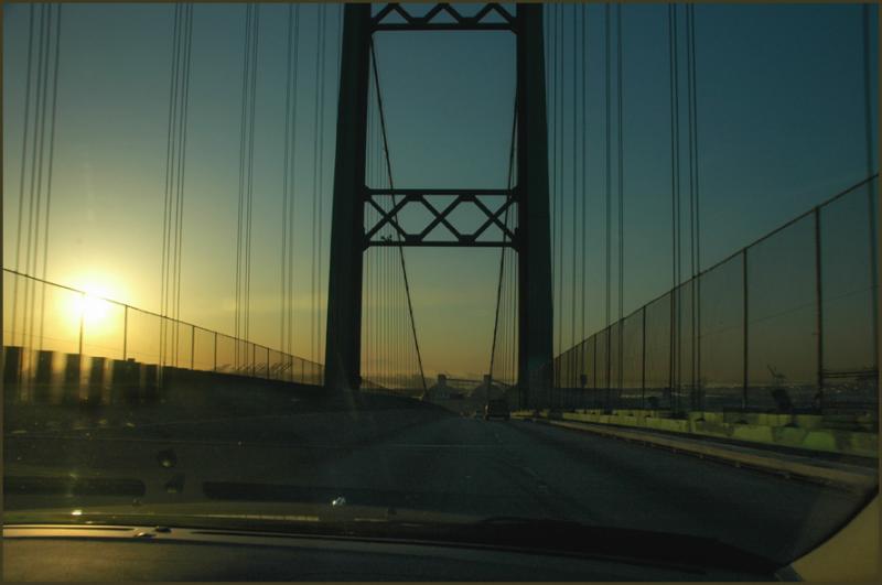 over the bridge and down the road..
