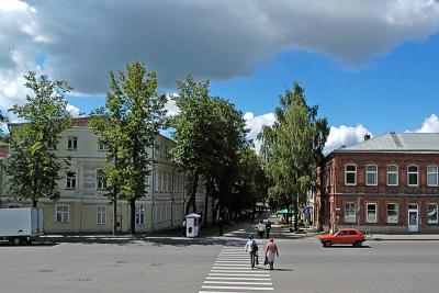 Riga Street seen from the station steps