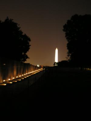 DC - Washington Monument viewed from Vietnam Memorial