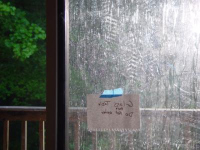 movie rain on a window with a window-rain machine