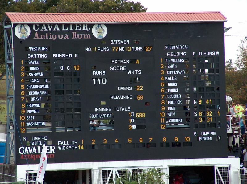 Cricket Scoreboard Antigua 2005