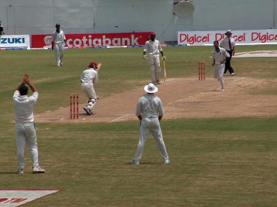 Cricket Ntini bowls to Sarwan