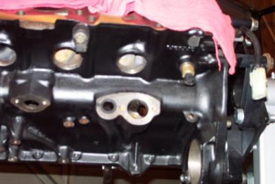 B23 block machined for knock sensor and GM ECT