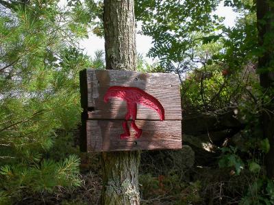 Portage sign at Rowley's Rapids