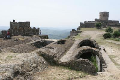 Moorish Castle and cisterns, with Christian Castle in background