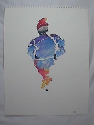 Genie (watercolor, March 1988, 12 x 16)