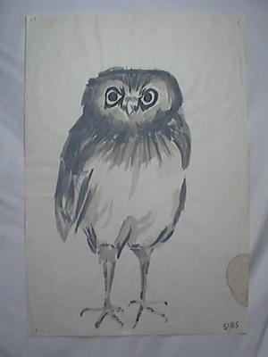 Owl (watercolor, May 1985, 12 x 18)