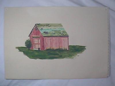 Shelbyville Corn Crib (watercolor, c. 1988, 12 x 18)