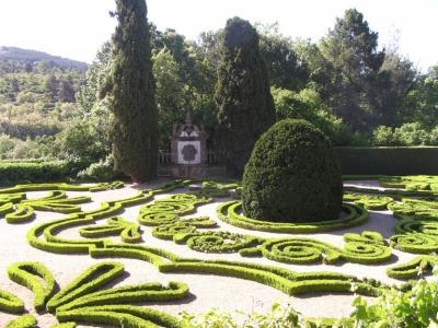 Mateus Palace garden, looked over by one gardener.
