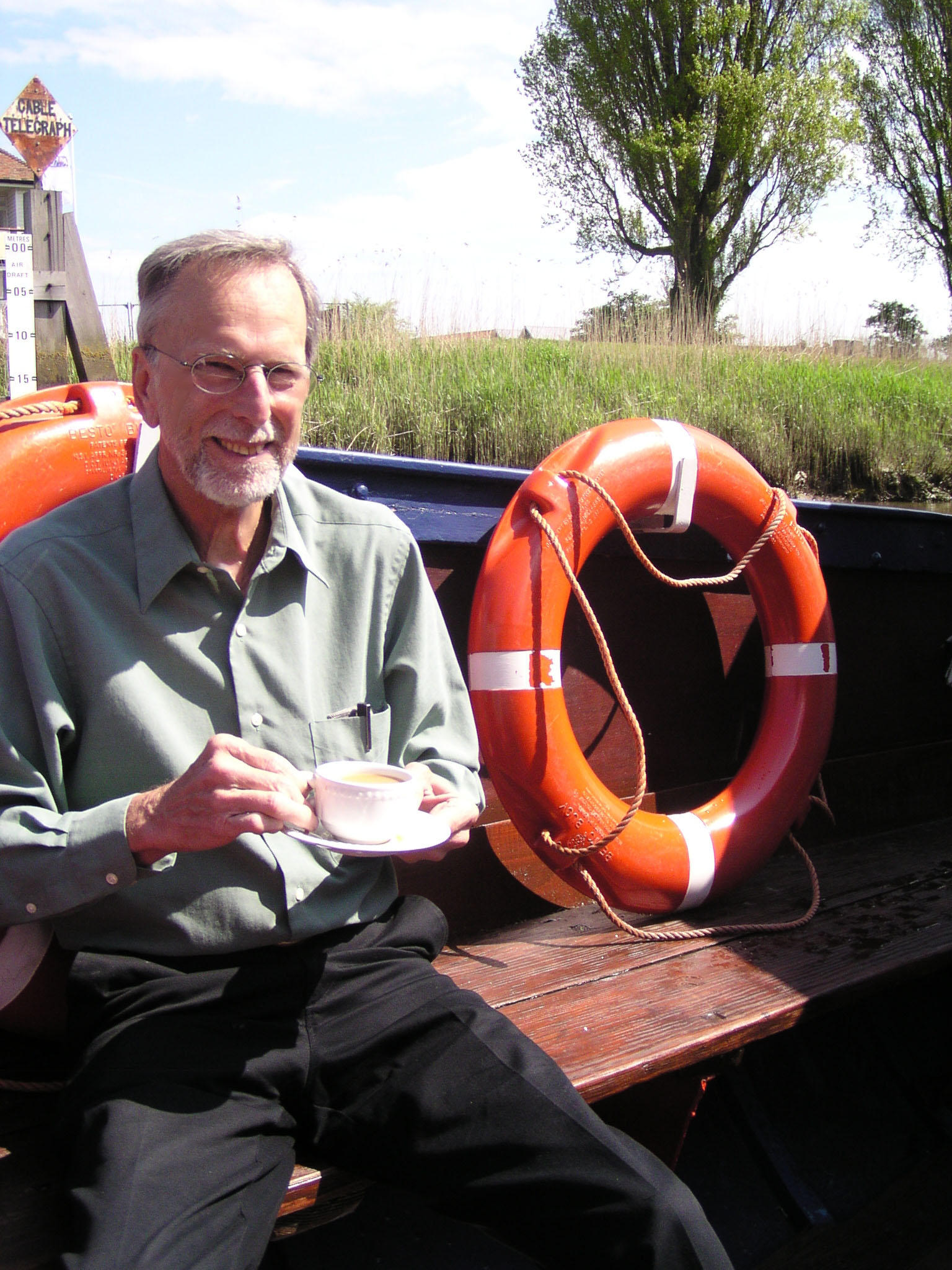 RAW also enjoying his tea on the river bus.