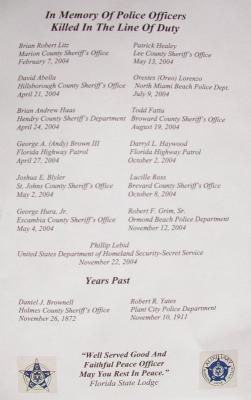 Officers Killed In the Line of Duty