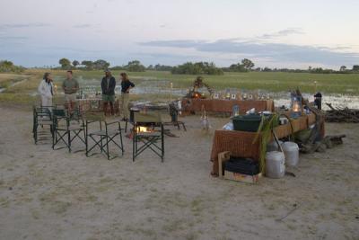 The setting, including the hippos feeding in the water and the lions roaring after dark, was perfect