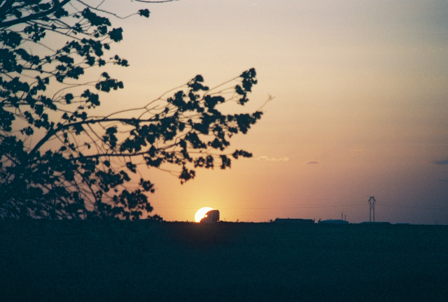 Semi Tractor Sunset