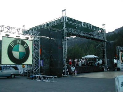 BMW roundels adorn the main stage jumbo-trons