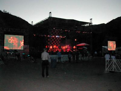 The stage at night