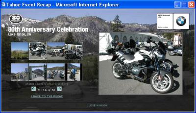 Tahoe recap on the BMW Motorrad web site