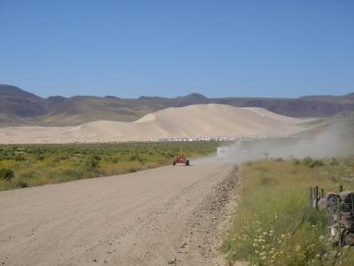 The sand dunes were crawling with sand buggies and RV's