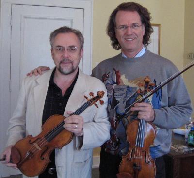 With Andre Rieu showing off Strads