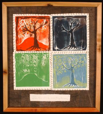 the tree of life sees many seasons (framed)