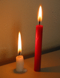 Short and long candle (animated)