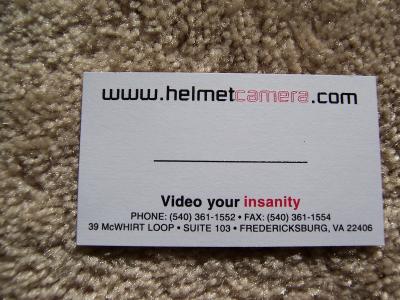 Helmet camera contact info