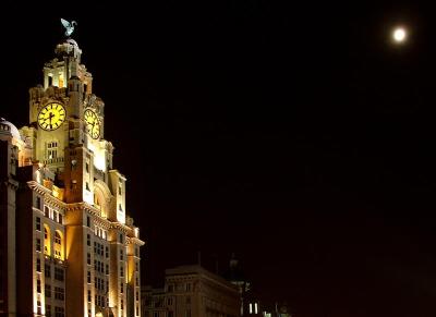 The Liver building at night