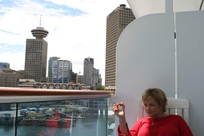 On balcony in Vancouver
