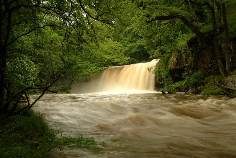 The Upper Ddwli Falls in full flood