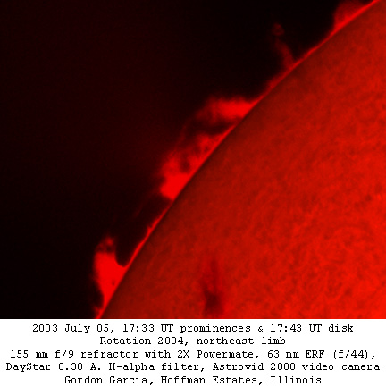 Prominence Northeast Limb