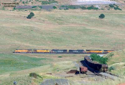 UP 7327 West at Rocky