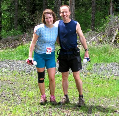 Becky & Jamie GiffordThis was Becky's first 50K, paced by Jamie