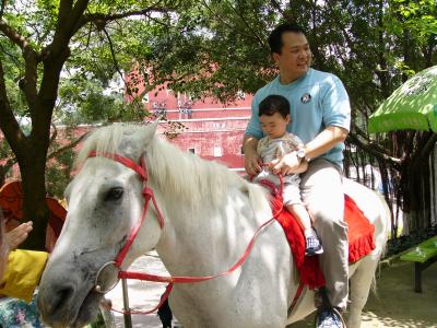 Riding a horse with Daddy